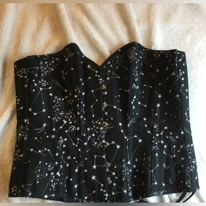 Astronomy black overbust cotton corset